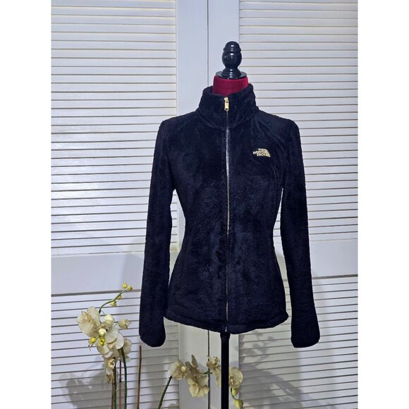 The North Face Women's Black Osito 2 Fleece Jacket Gold Logo Size Small 2751 - Picture 1 of 13
